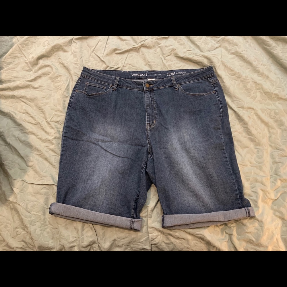 Dressbarn Westport Plus Size Denim Bermuda Shorts
